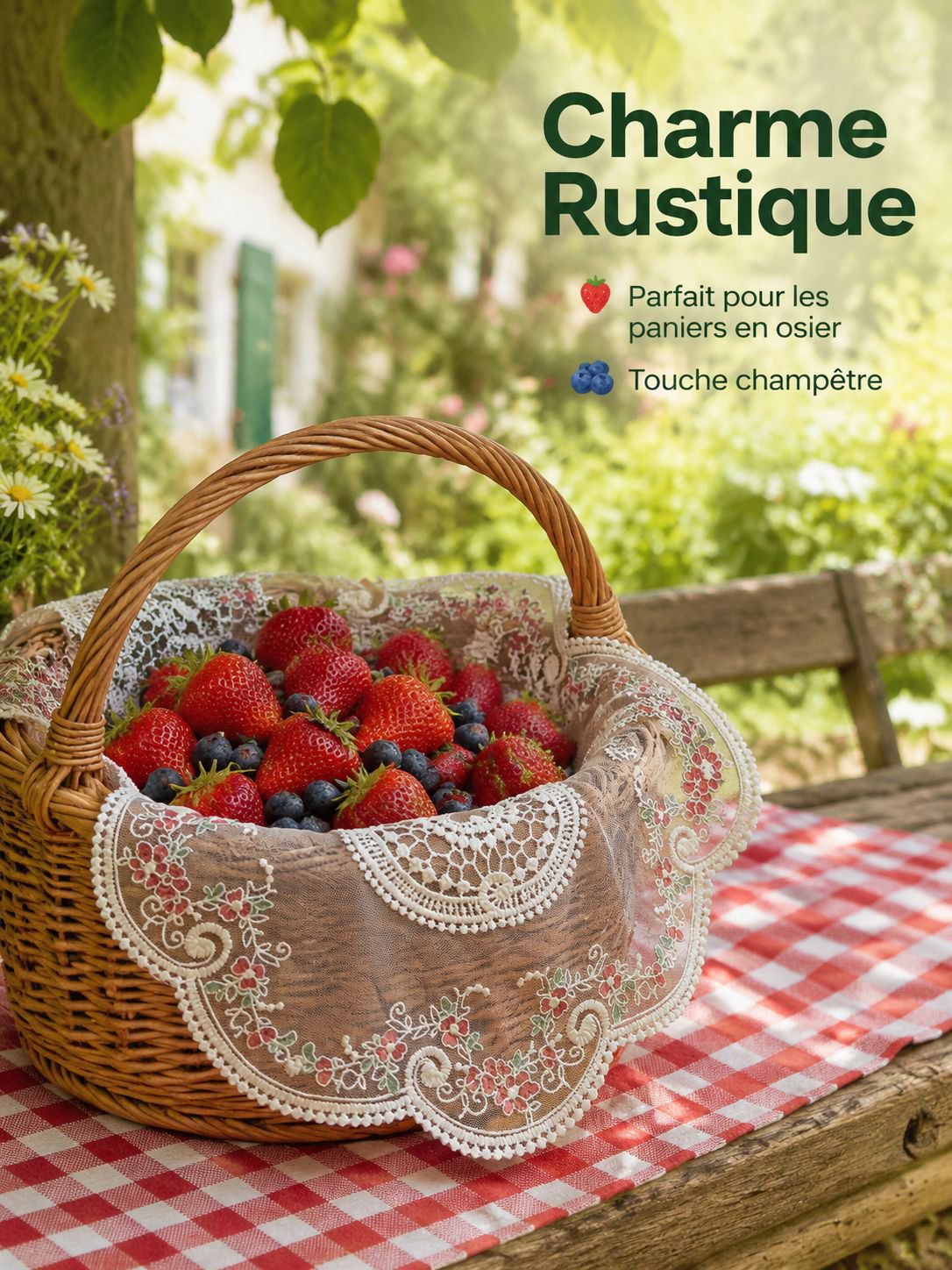 Ambiance romantique avec une nappe de style français et broderie