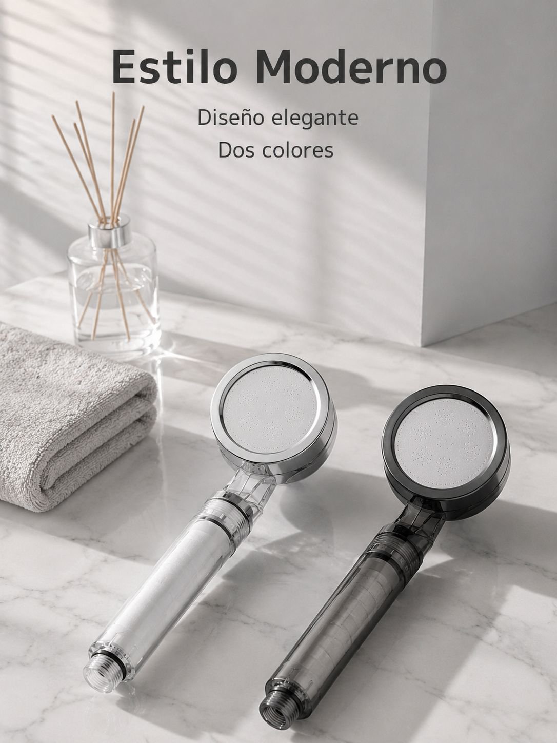 Cabezal de ducha con filtro y aumento de presión, elimina cloro y bacterias, ideal para el hogar