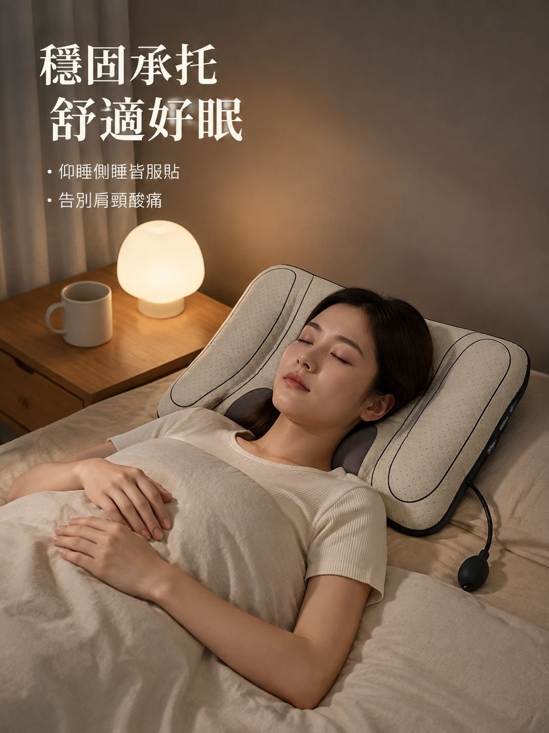 家用護頸椎充氣枕頭