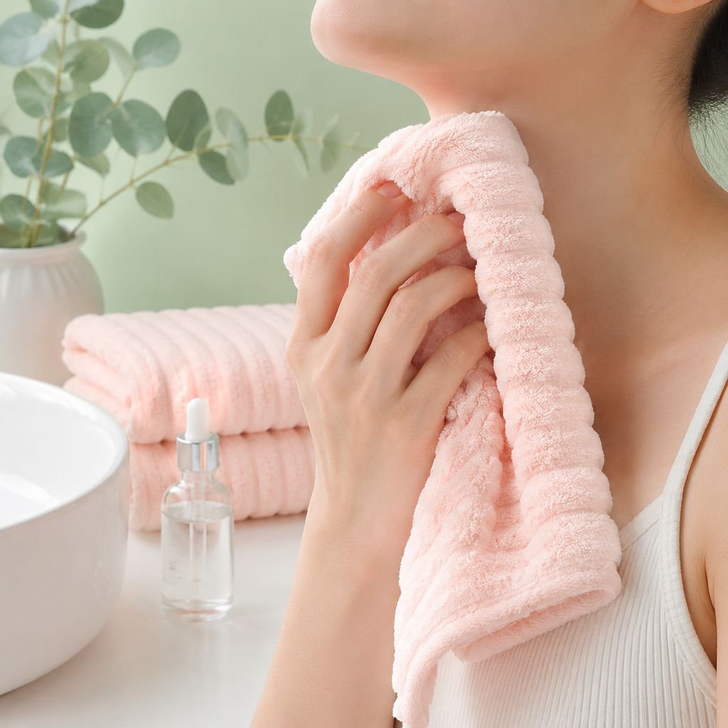 Durable coral fleece towel for bathroom