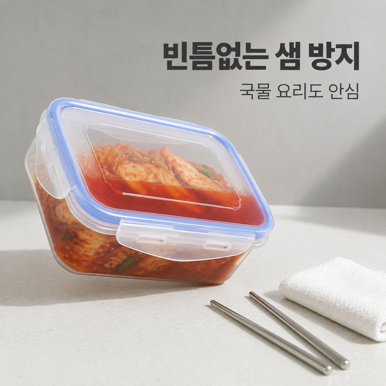 직사각 밀폐 버클 식품 보관함 냉장고 수납함