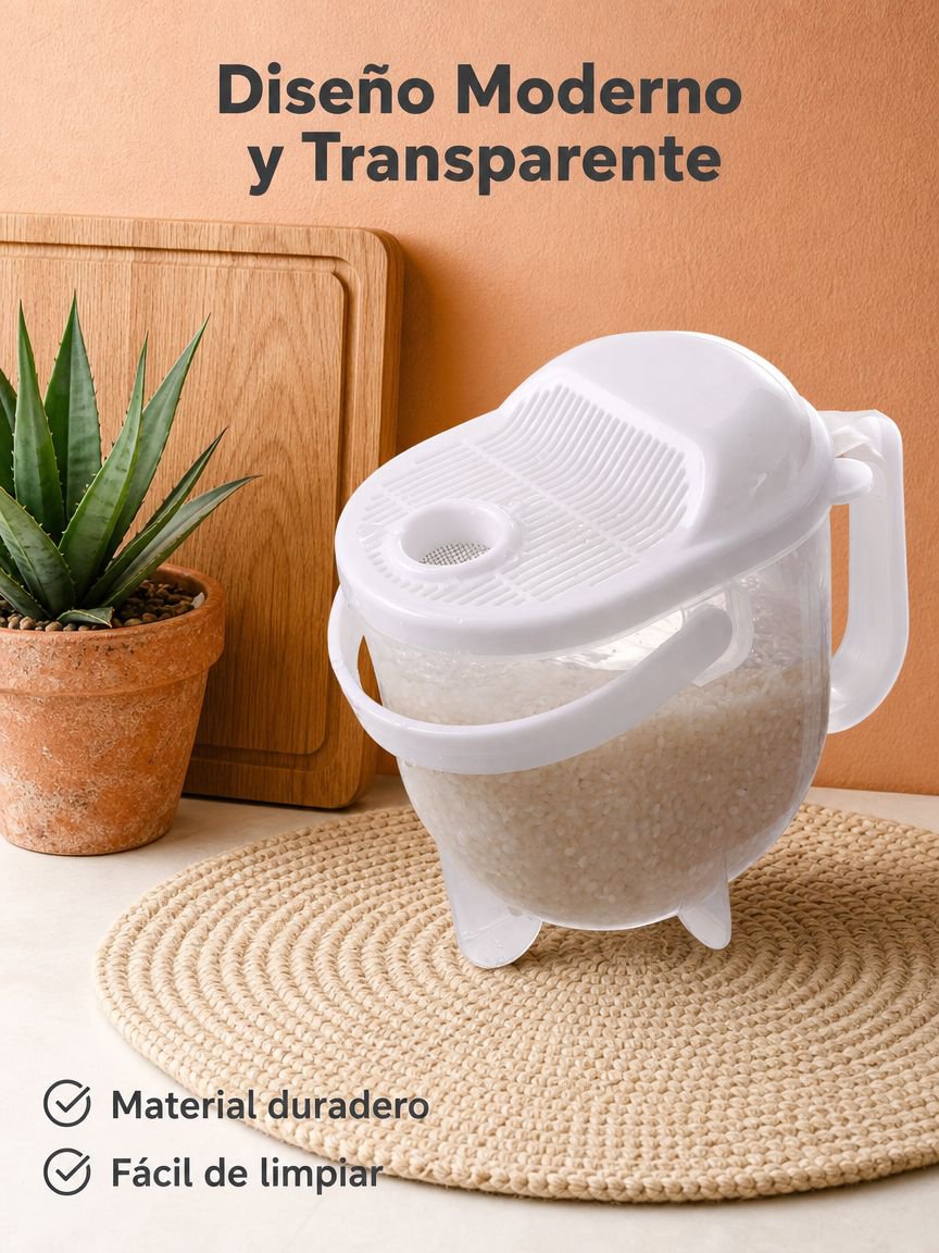 Lavadora de arroz inteligente con función de drenaje y enjuague