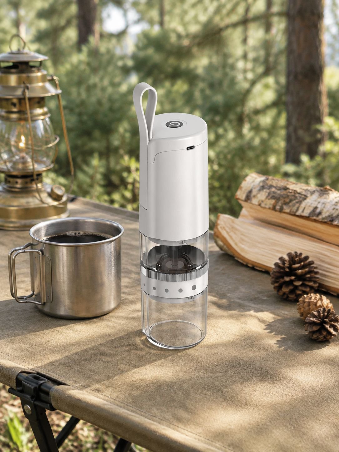 Detailansicht des Mahlwerks der Mini-Kaffeemühle