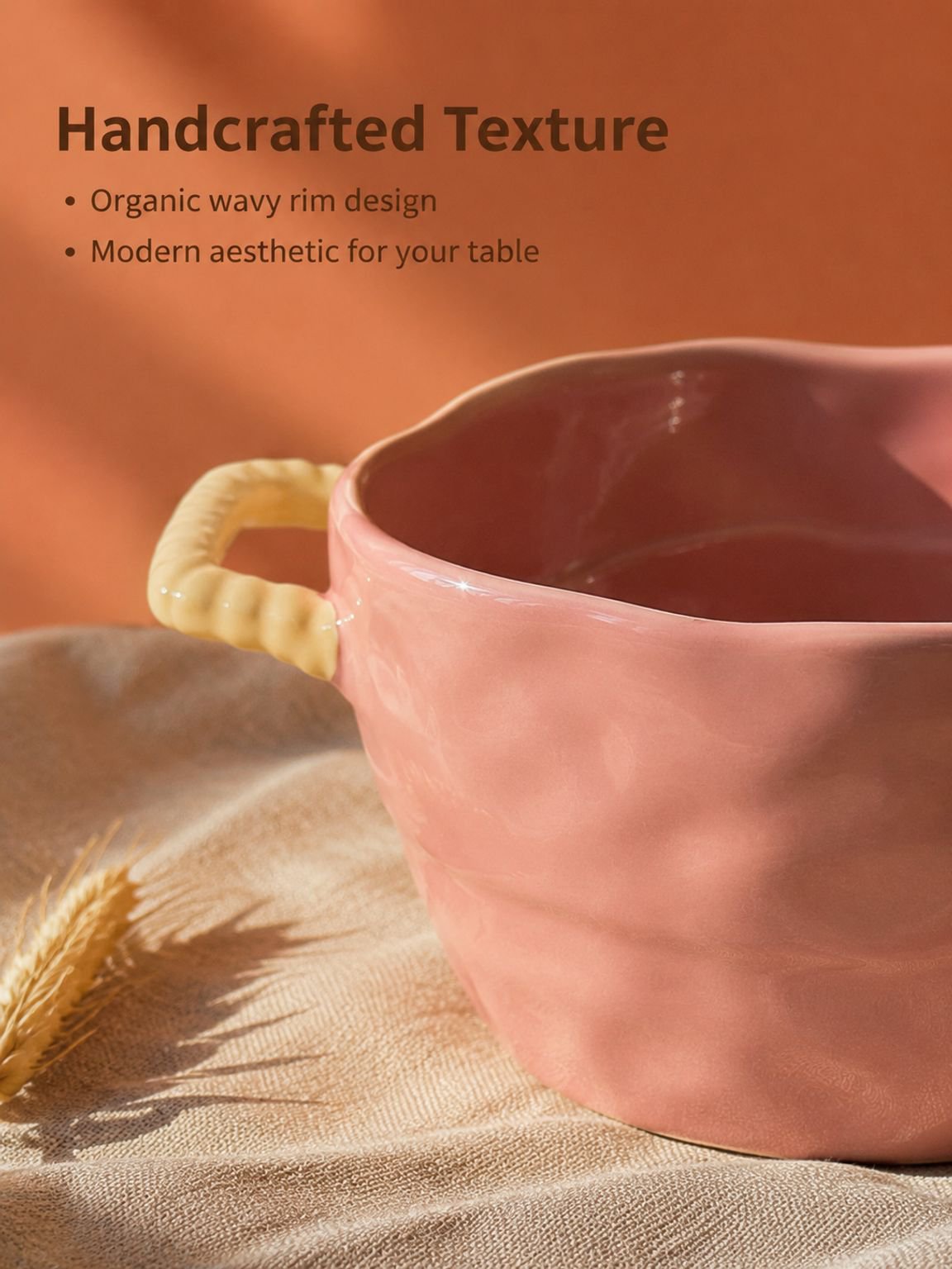 Ceramic soup bowl designed for generous portions