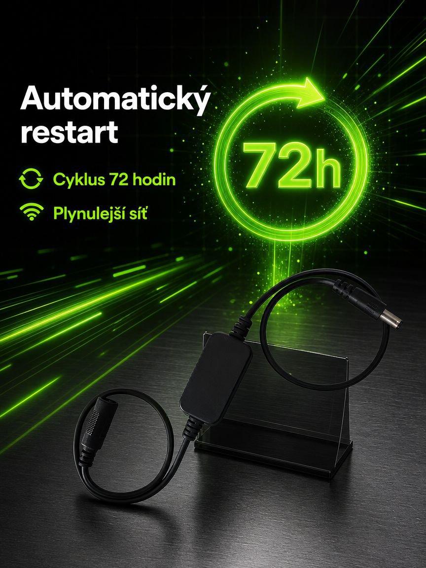 72hodinový automatický vypínač napájení a restartovací kabel pro router