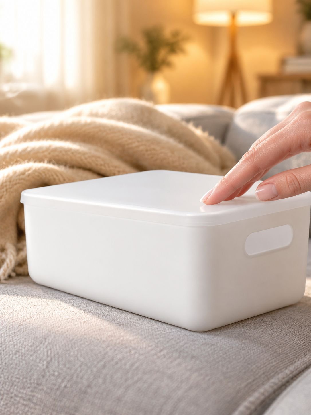 Multi-purpose household storage bin made of sturdy plastic