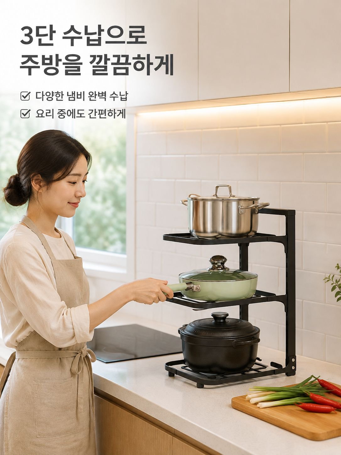 주방 스테인리스 선반 저장대
