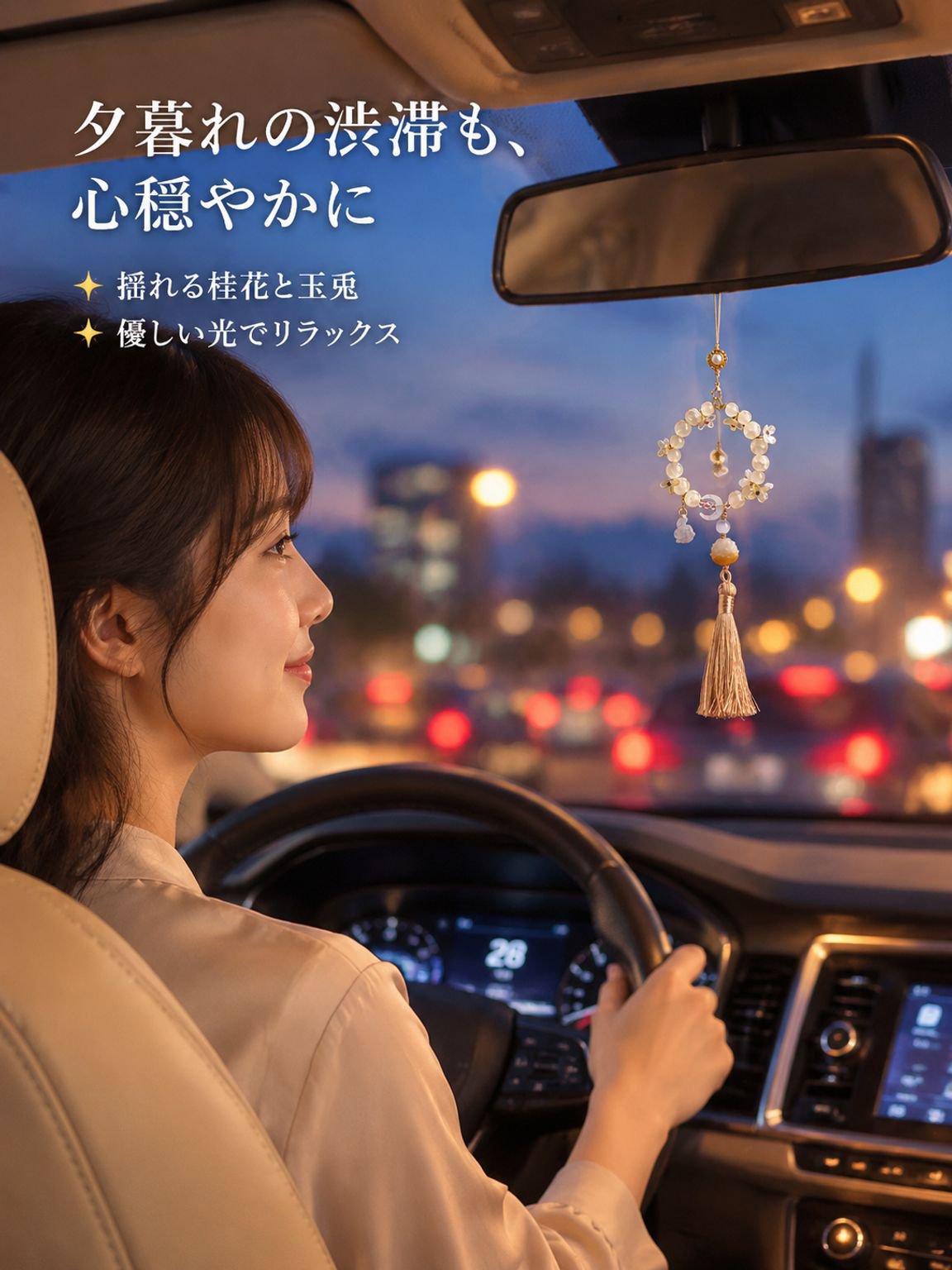 新中式キンモクセイタッセル高級車用平安ペンダント