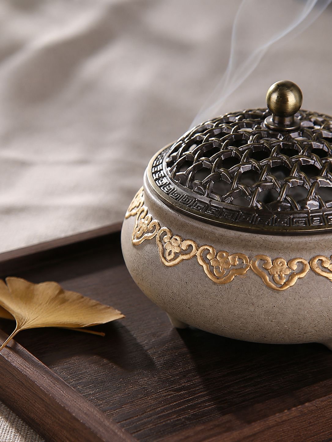 Décoration intérieure antique avec encensoir Xiangyun en céramique