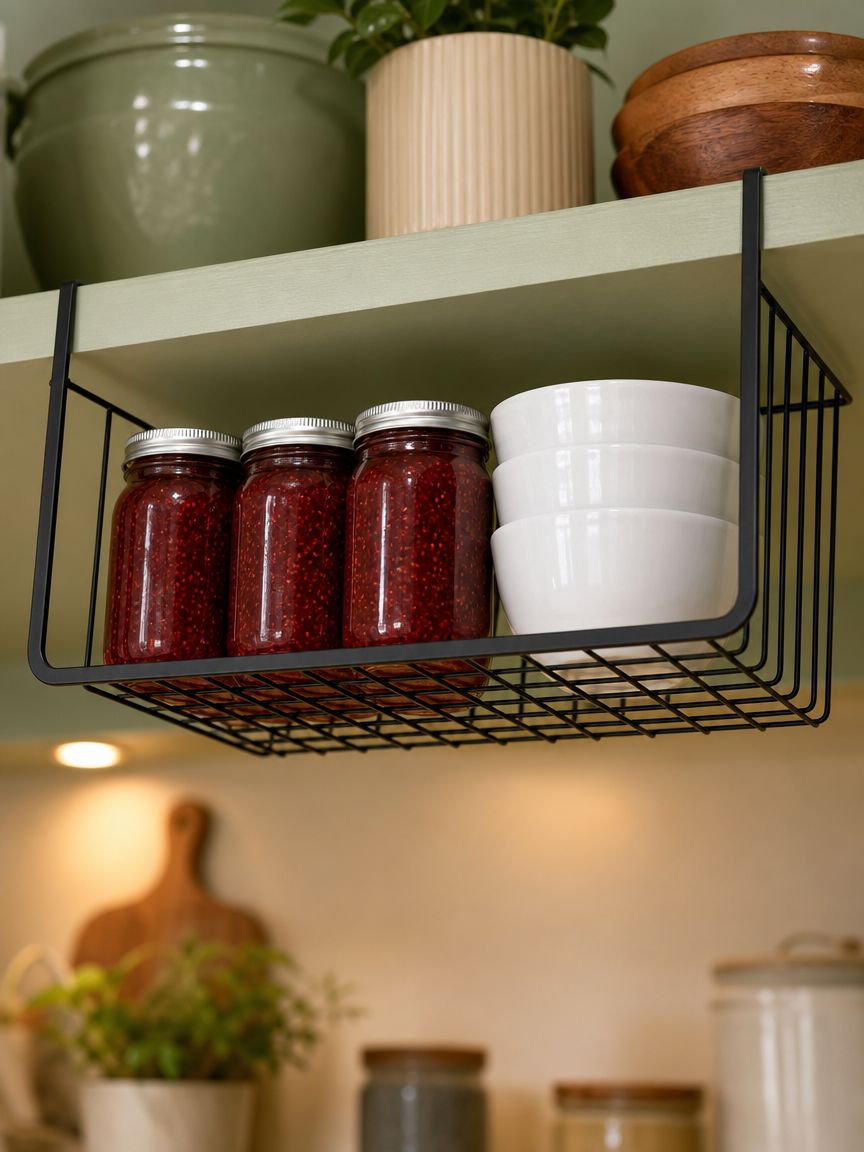 JMY organizer rack holding kitchen supplies