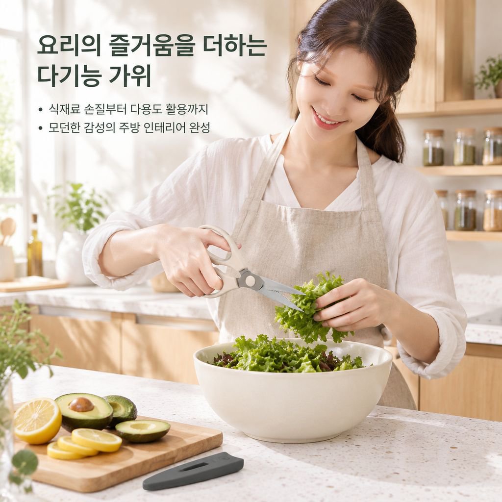 양장 두꺼운 다기능 주방가위 미끄럼방지 안전 가위집 포함 식품등급 스테인리스 가위