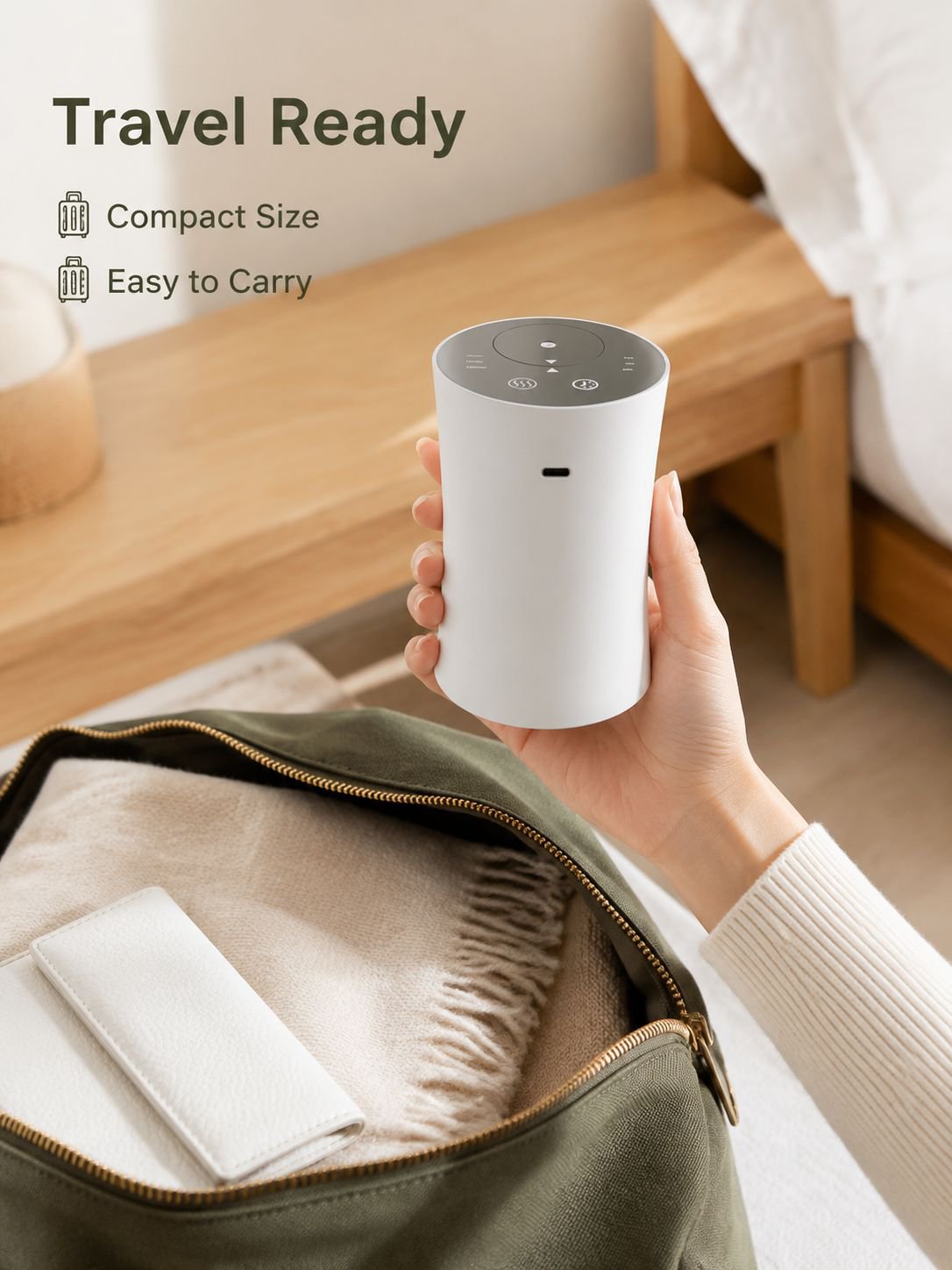 Smart Wood Grain Aroma Diffuser, Waterless Essential Oil Diffuser