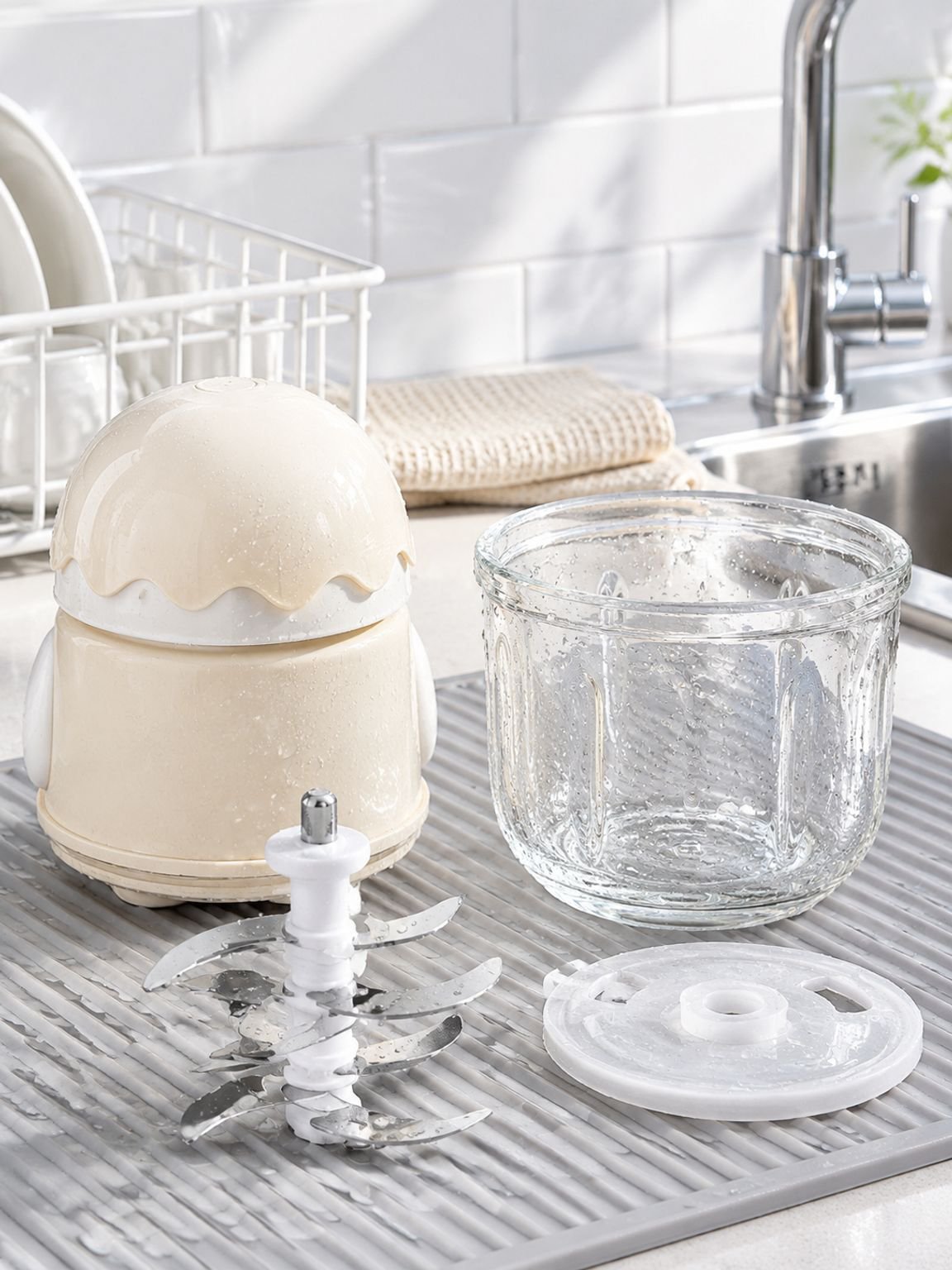 Alle Zubehörteile des Zhigao Baby Food Processors auf einen Blick