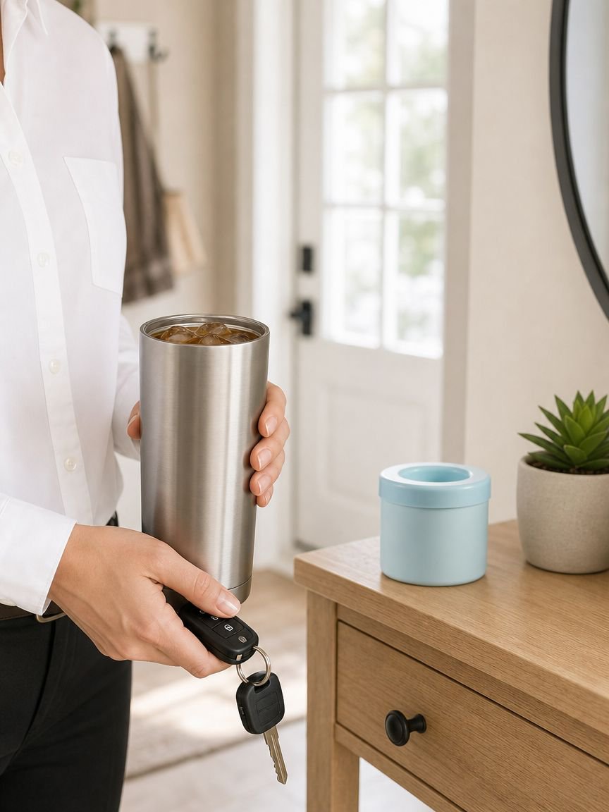 Ice cube tray with unique cylinder design