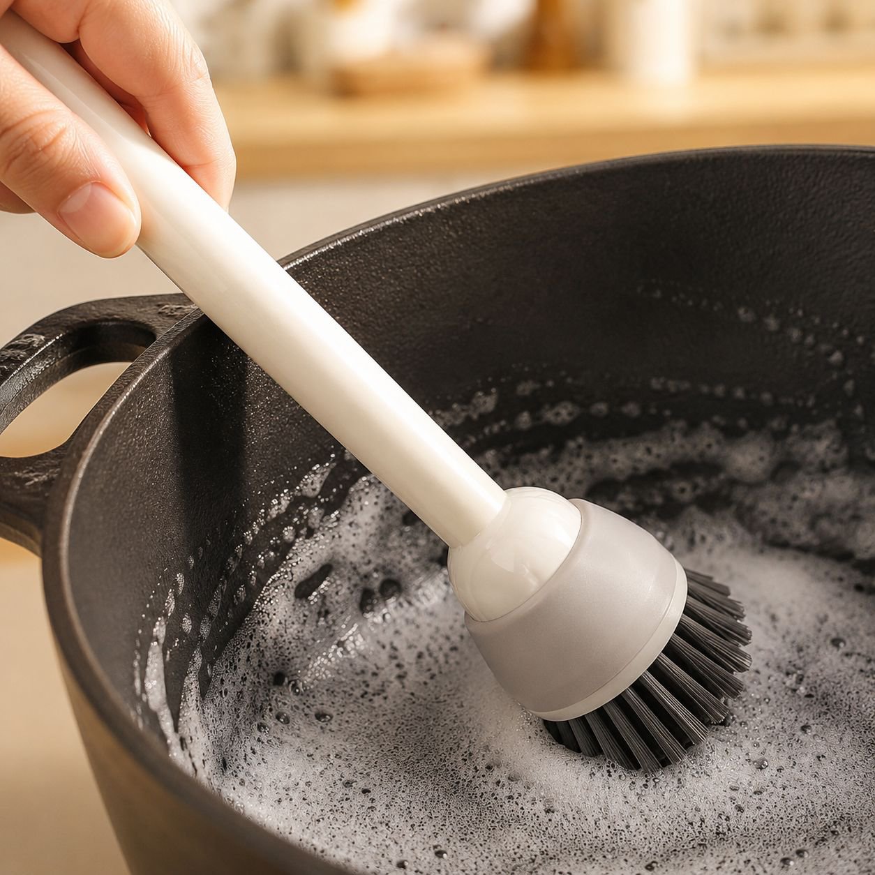 Household kitchen special pot brush long handle