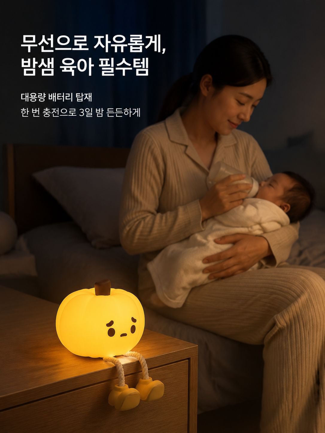 귀여운 호박 터치등