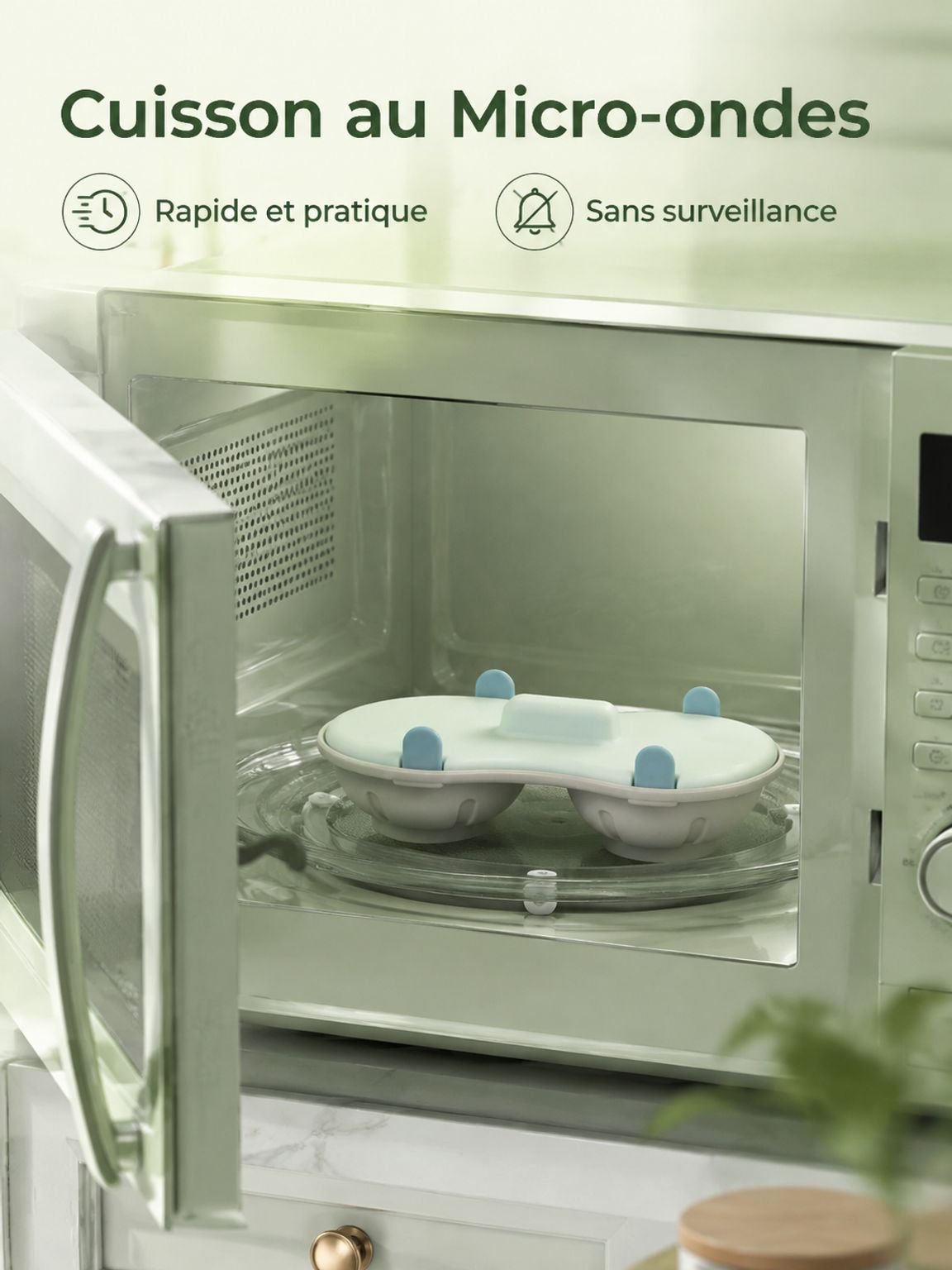 Cuiseur d'œufs micro-ondes, gadget de cuisine créatif