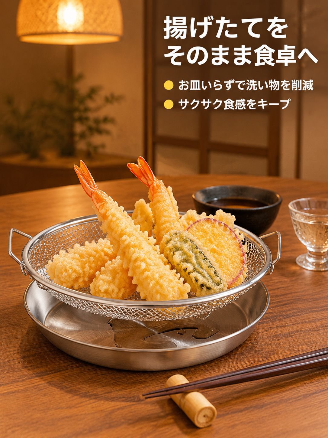 キッチン用ステンレス両手オイルドレイナー