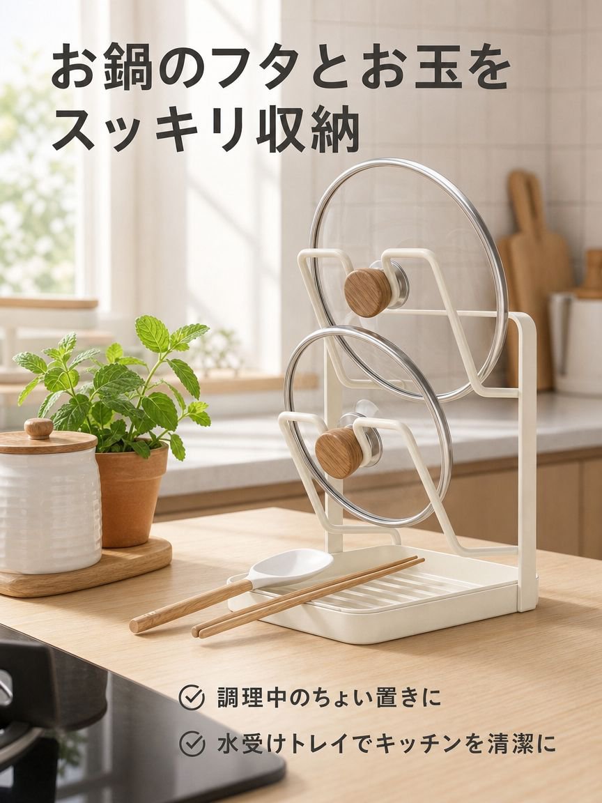 多機能鍋蓋収納ラックキッチンカウンター用