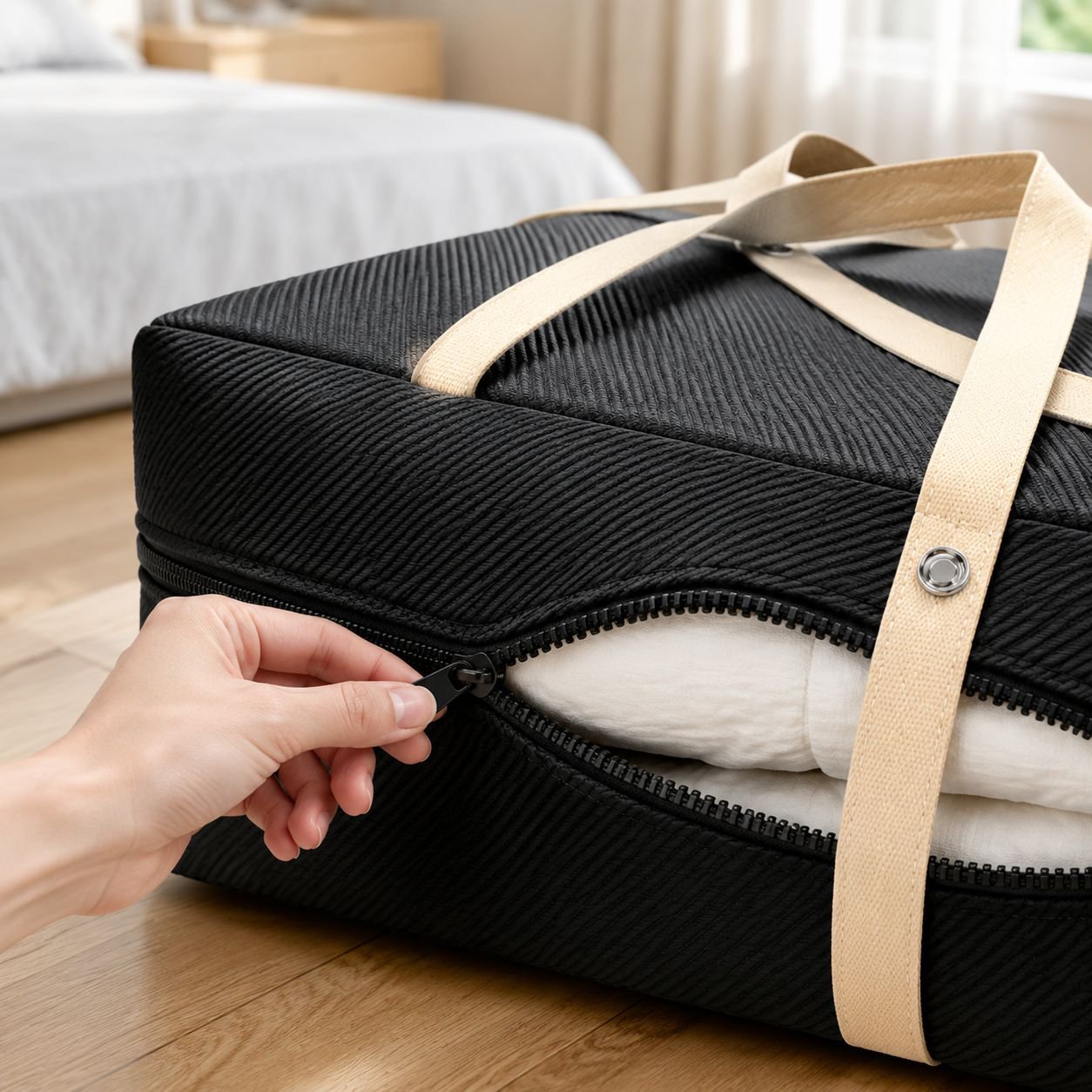 Portable bedding storage solution for moving