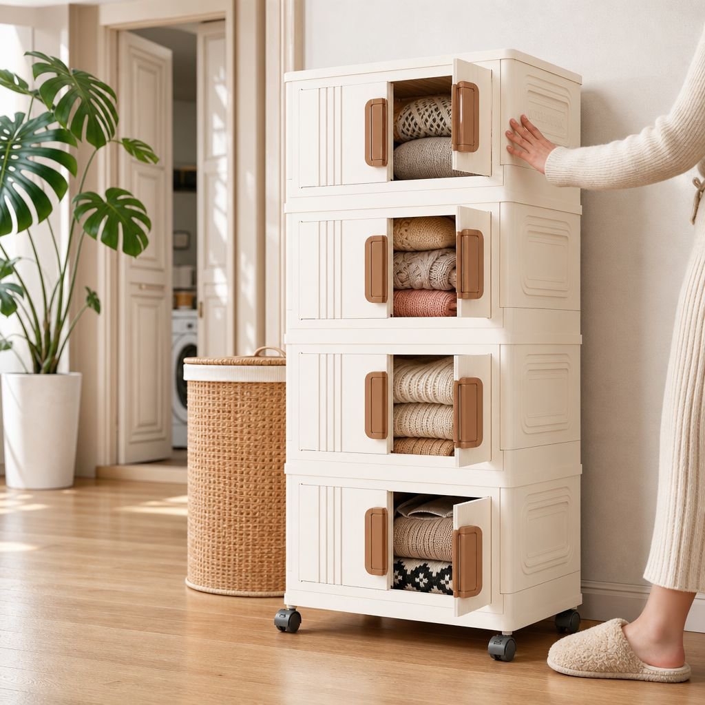 Armoire de rangement à roulettes moderne