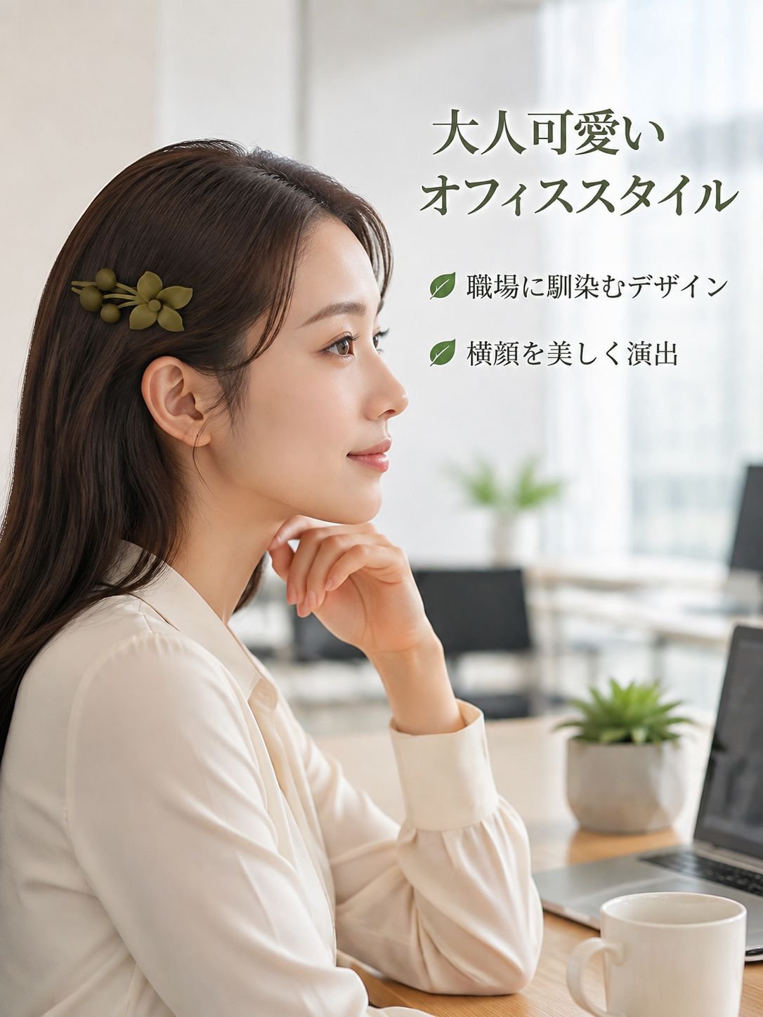 高級感マットフラワーヘアピン