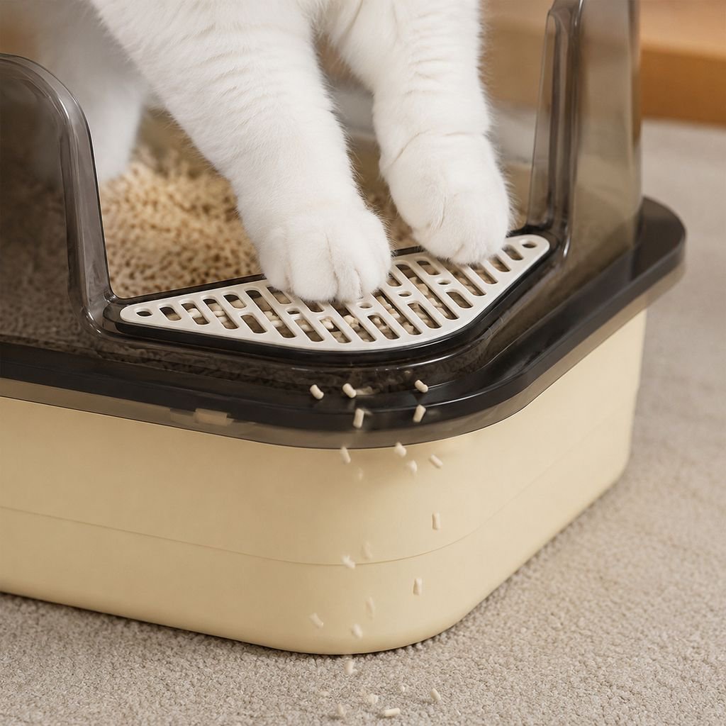 Extra Large Semi-Enclosed Splash-Proof Cat Litter Box