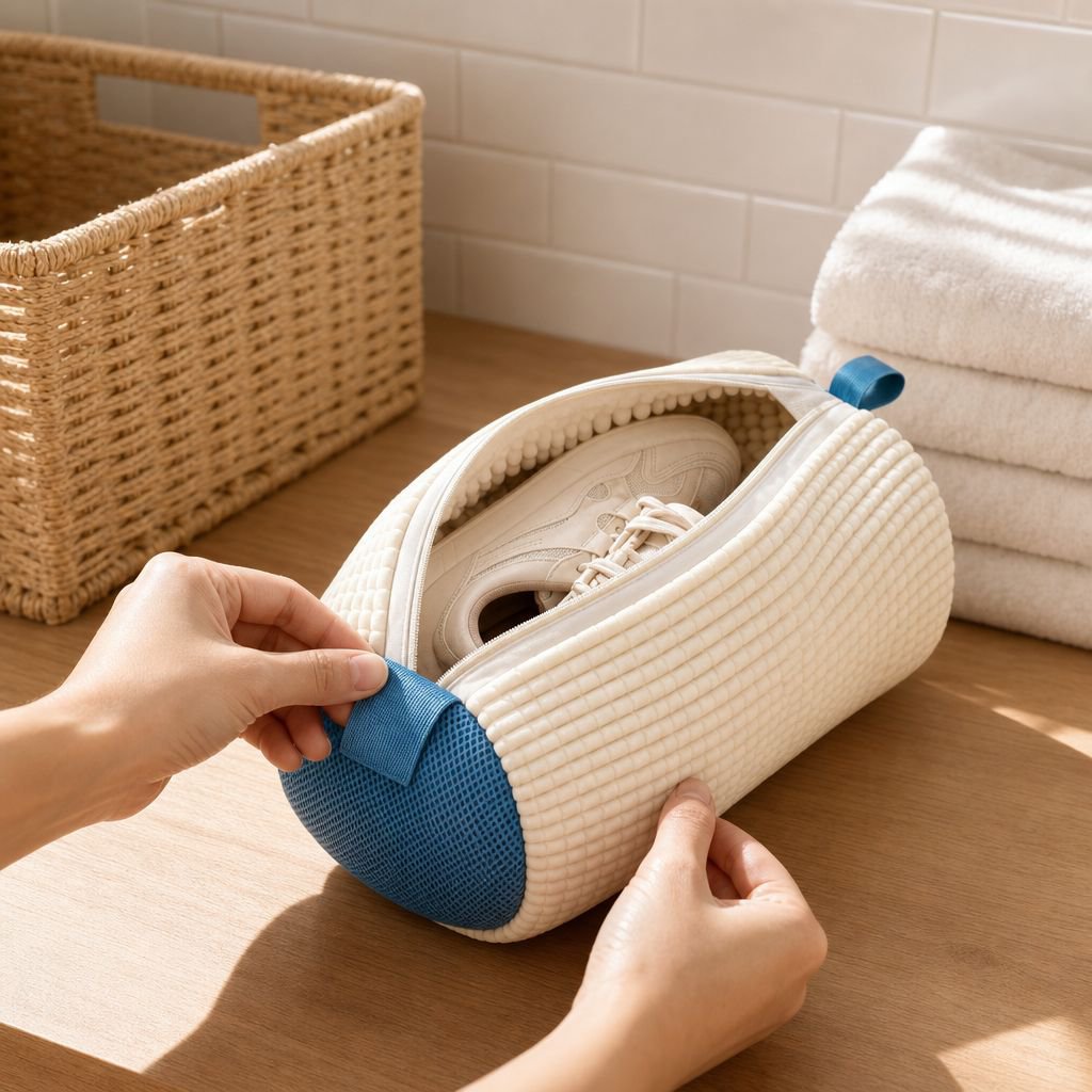 Shoe cleaning bag and anti-deformation brush kit for home use