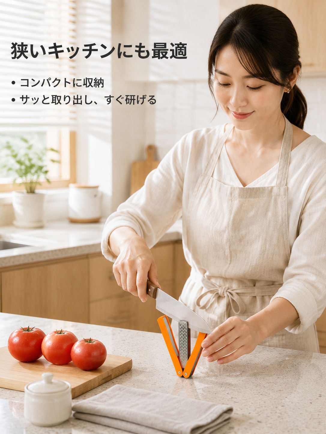 多機能ダイヤモンド研ぎ棒、家庭用・キッチン・屋外兼用、角度固定両面研磨