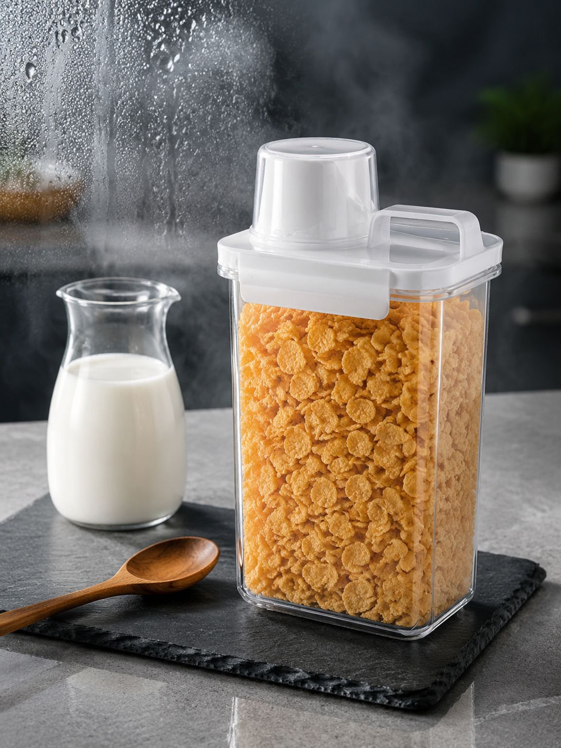 Kitchen grain storage jar