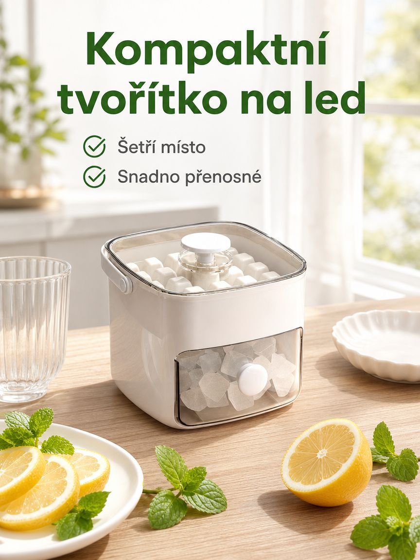 Přenosná silikonová forma na led s tlačítkem
