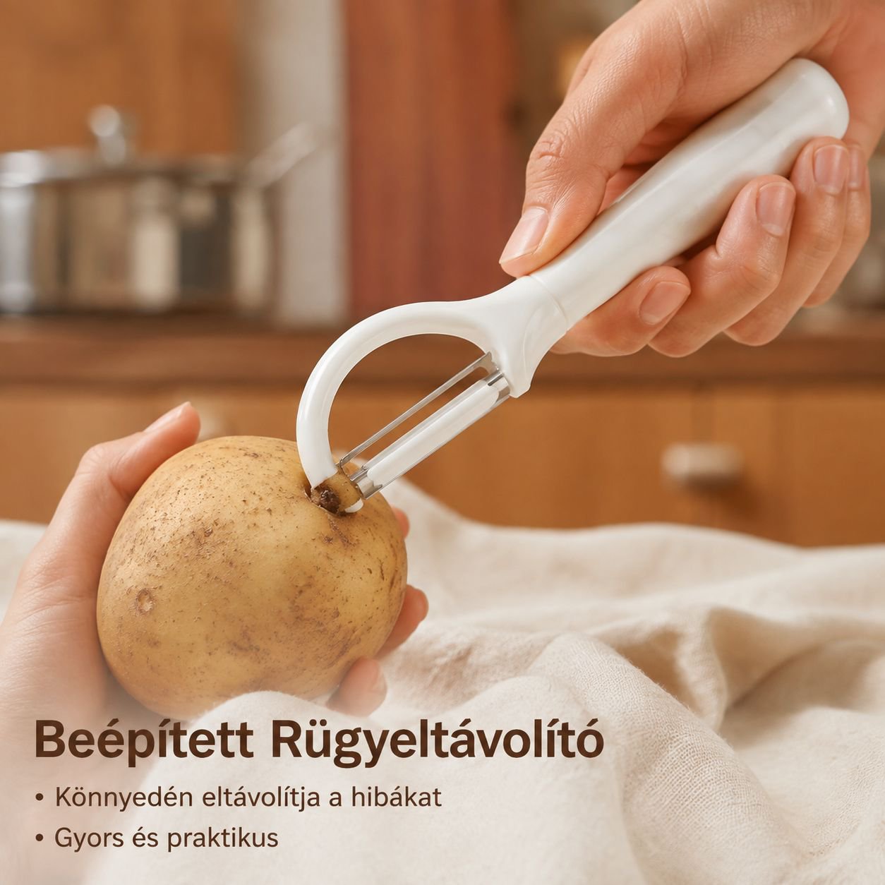 Rozsdamentes acél hámozókés