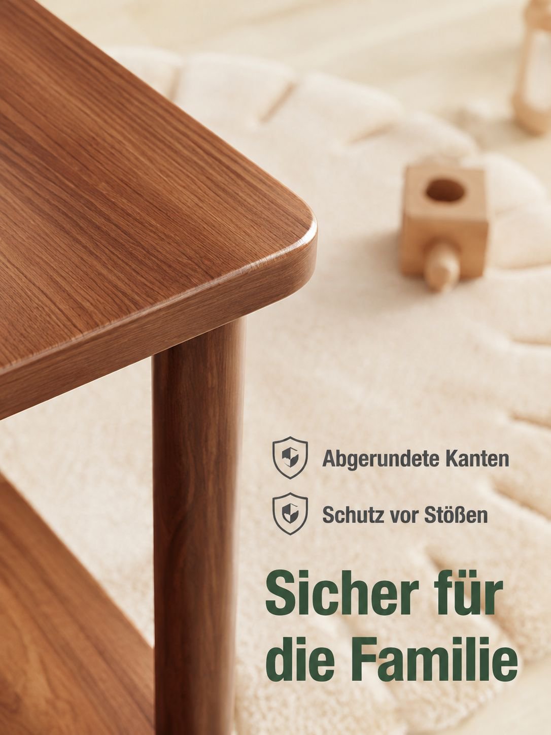 Modernes Design des Walnussholz Ablagetischs