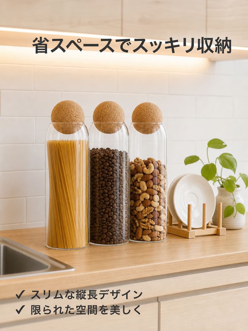コルク栓付きガラス製保存瓶