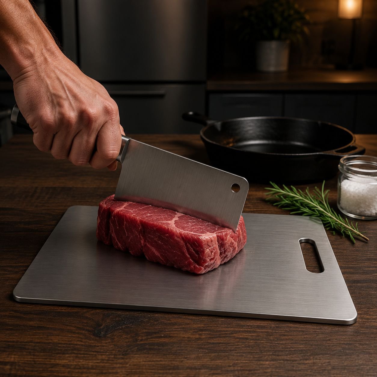 Tabla de cortar de acero inoxidable 304 para cocina, tabla para amasar y cortar masa