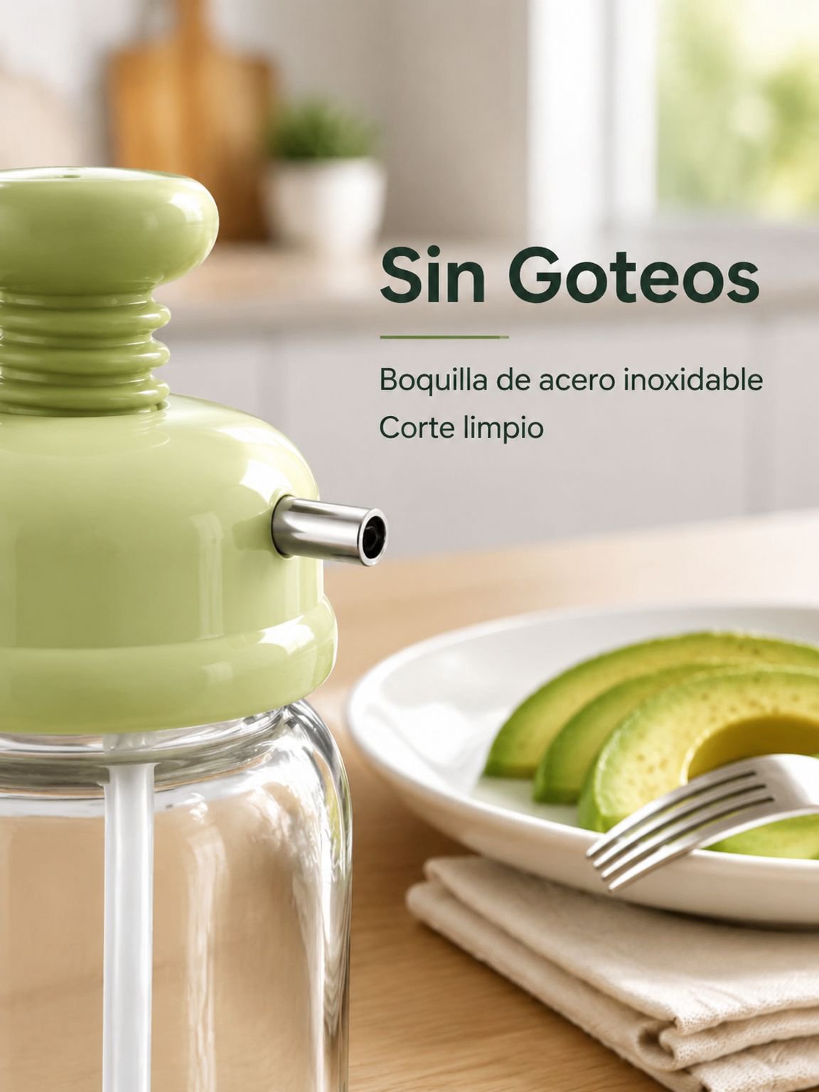 Botella exprimible de aceite con control de flujo