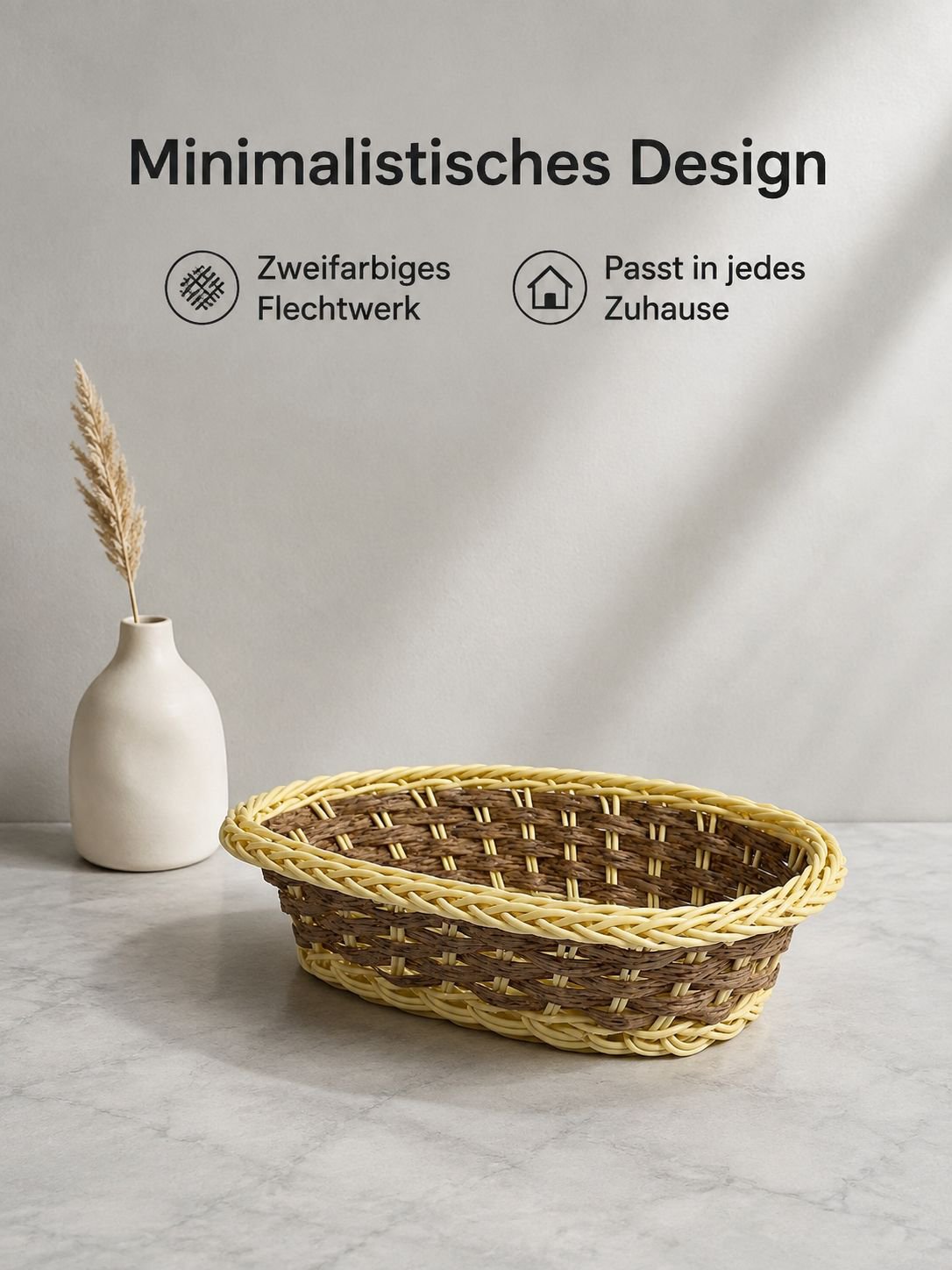 Kunst-Rattan Aufbewahrungskorb für Fernbedienungen und Kleinteile