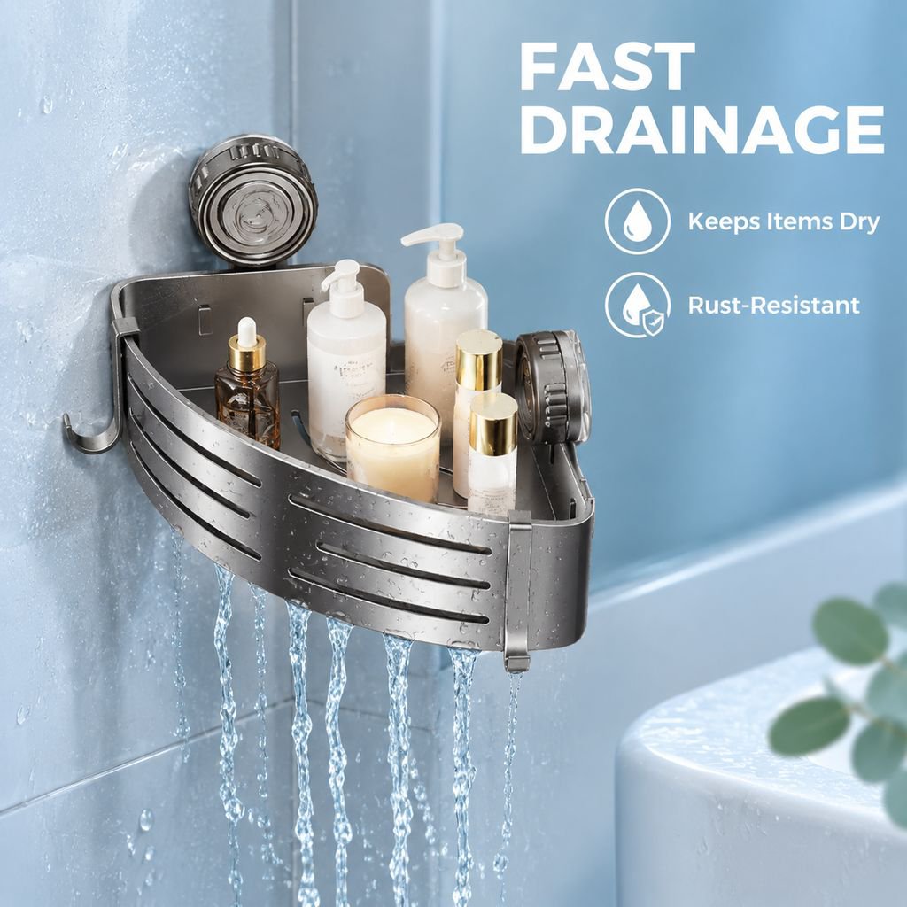 Powerful Suction Cup Triangle Storage Rack