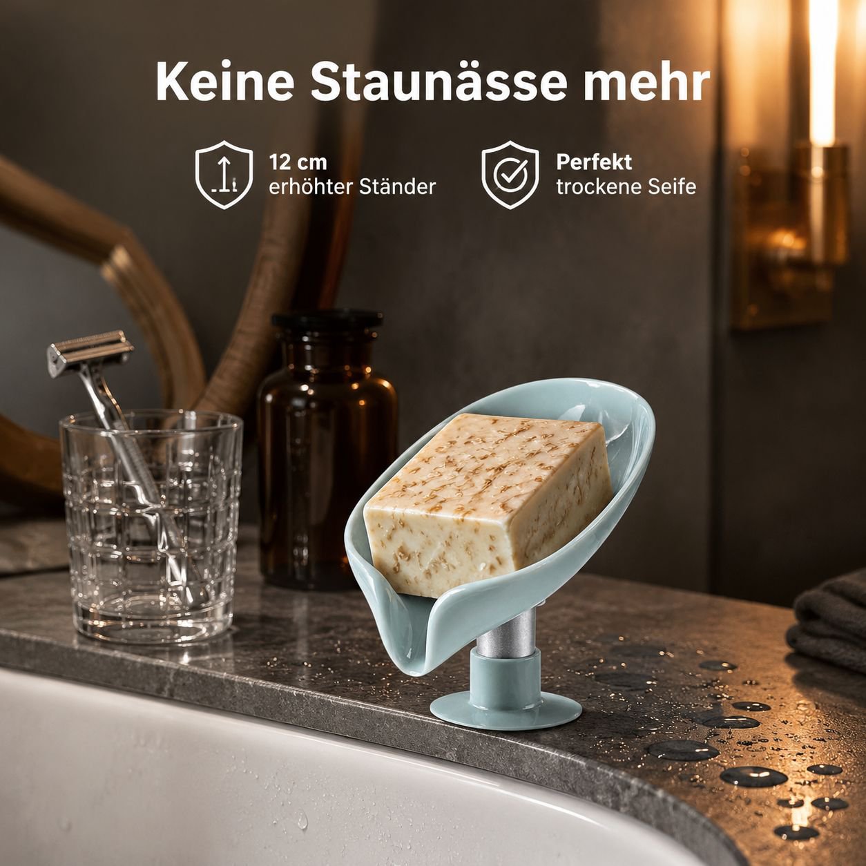 Haushalt Seifenablage mit Lotusblatt-Design