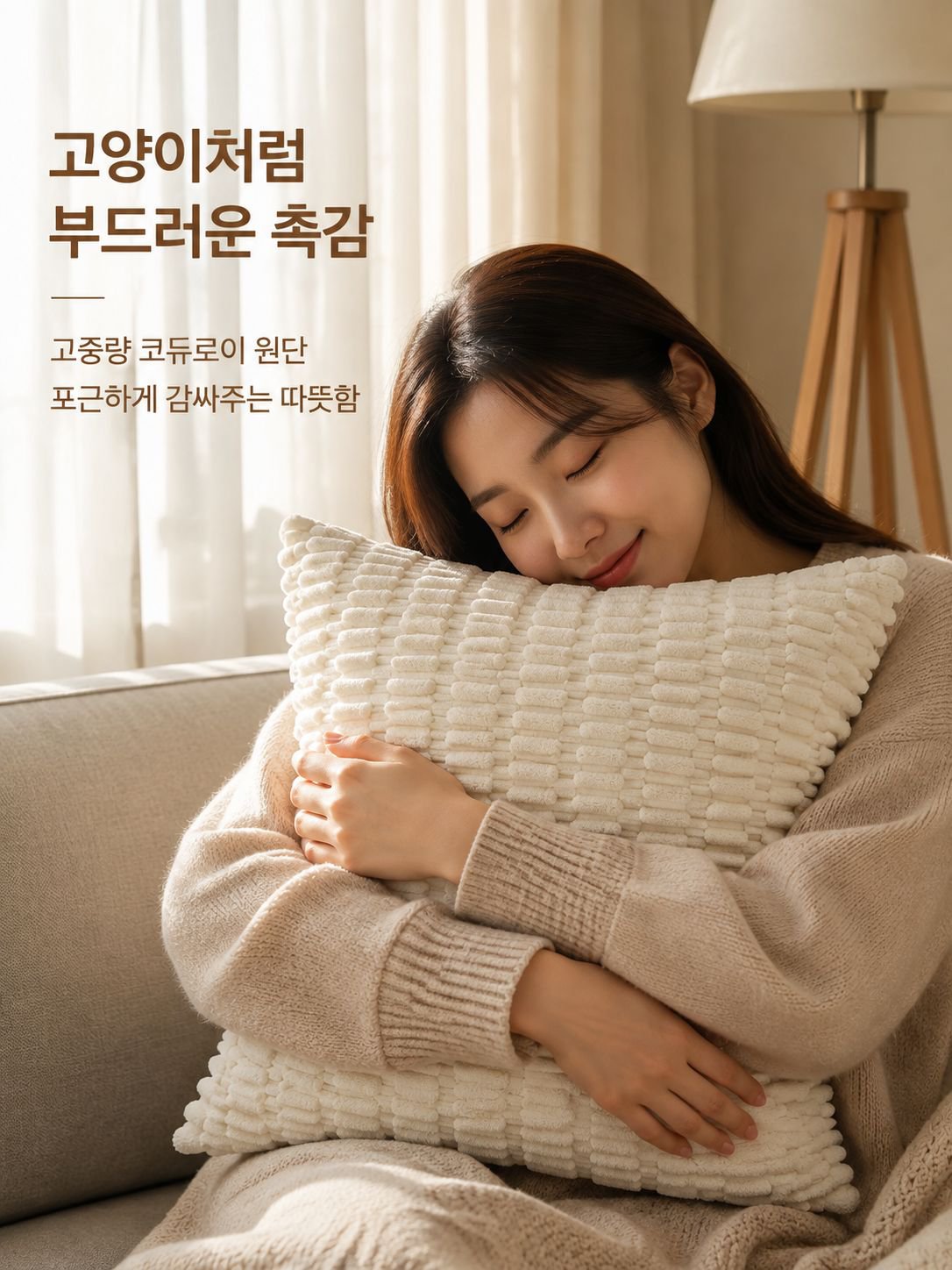 폭발적인 내장 입체 무늬 코듀로이 쿠션