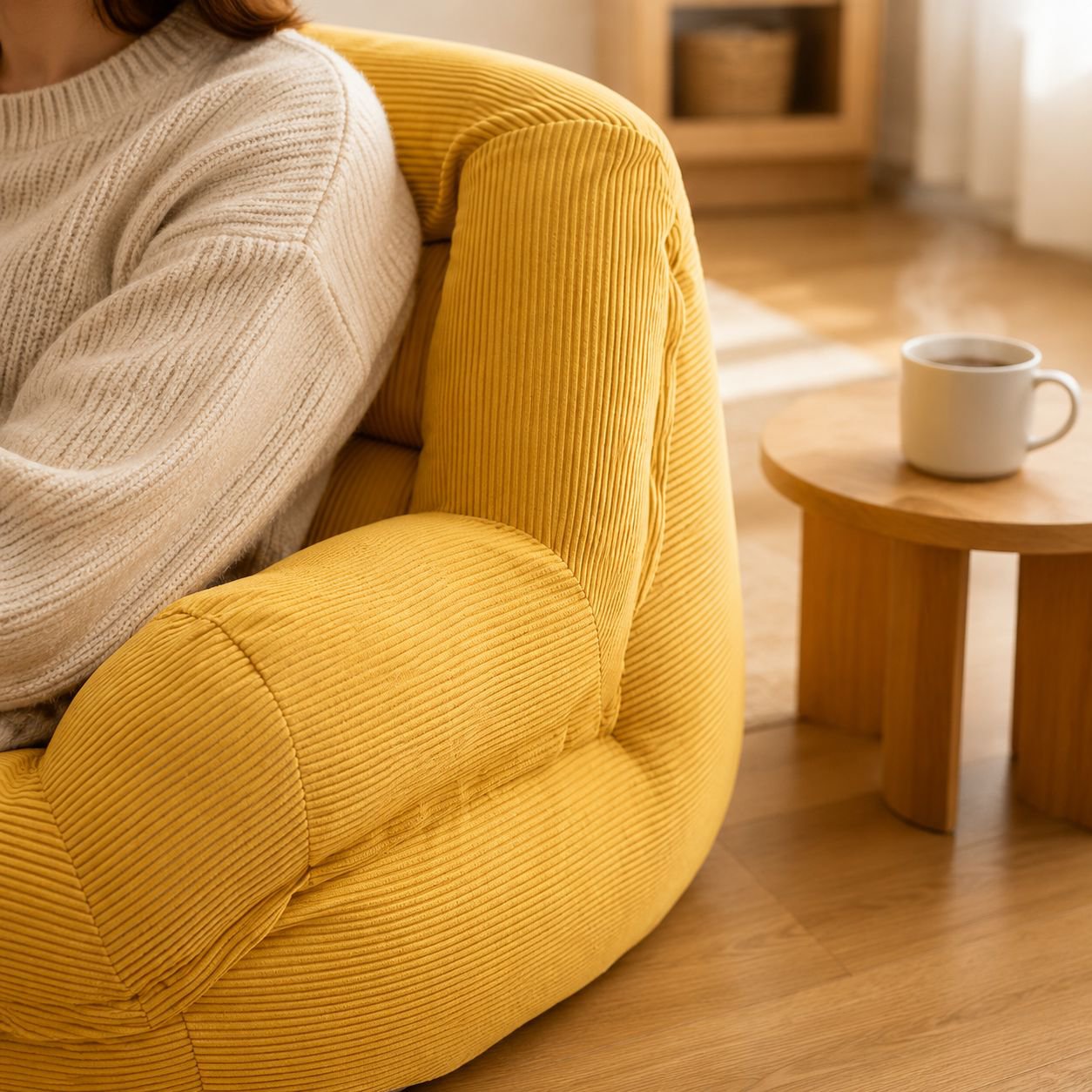 Cozy single sofa for reading or napping