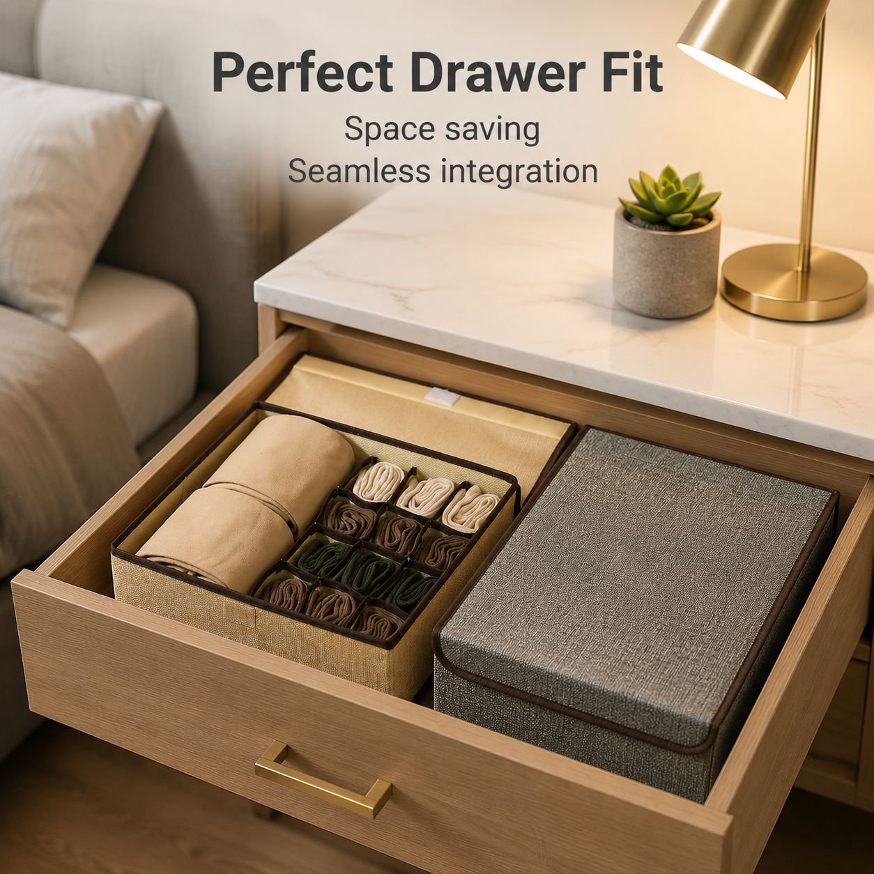 Household underwear and sock storage box with lid