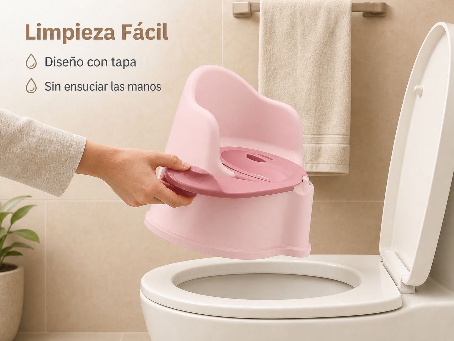 Instalación sencilla del asiento de inodoro de plástico grueso