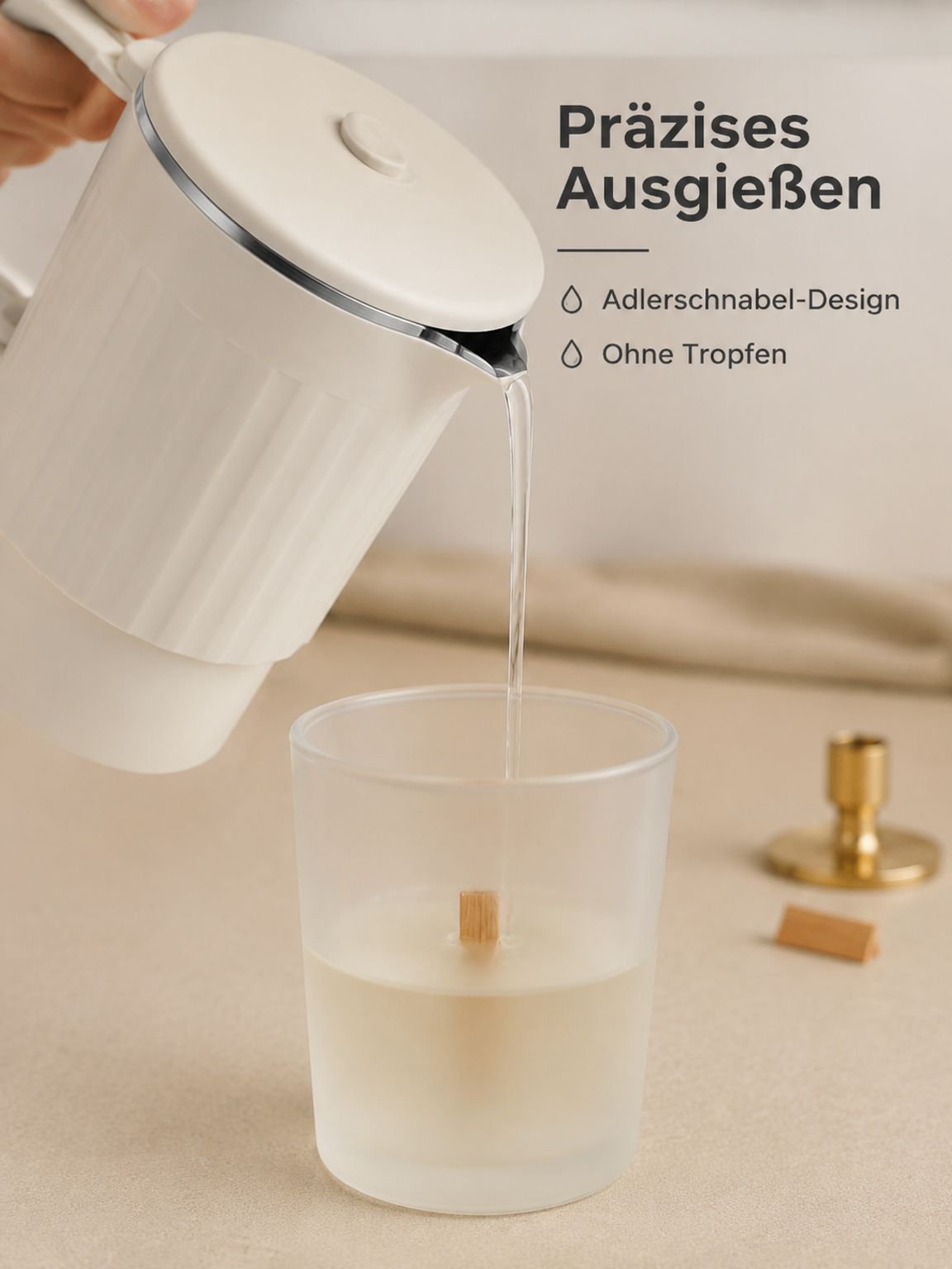 FBA Kerzenset mit faltbaren Kerzenschmelzöfen + abnehmbarem Netzkabel [Auslaufsichere Innenauskleidu