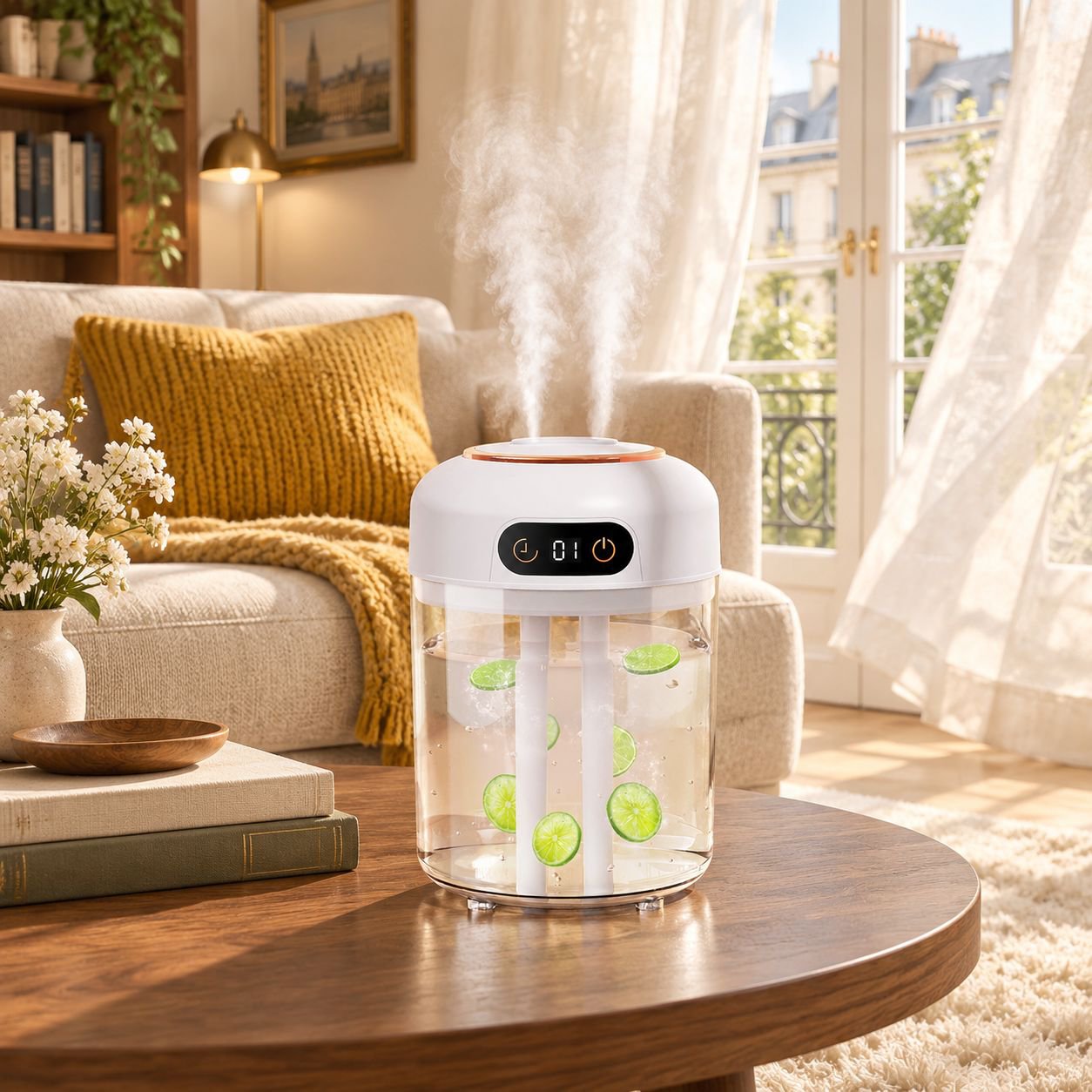 Odorless humidifier with large water tank for home