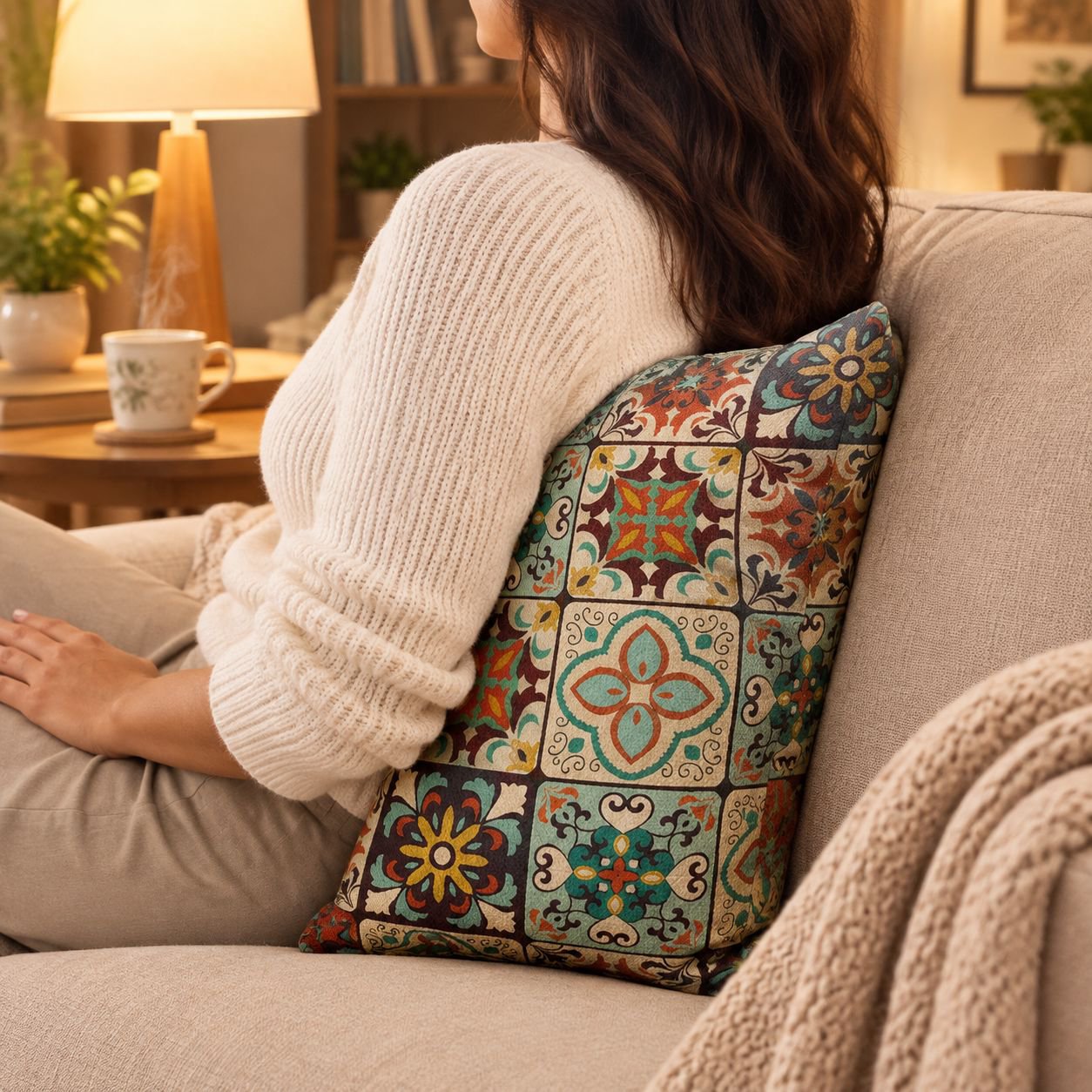 Cojín decorativo de sofá estilo bohemio de alta calidad