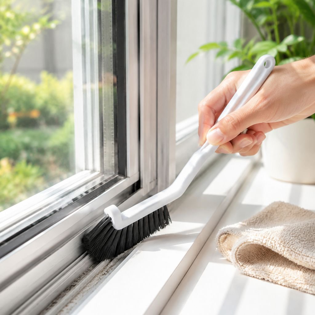 Cleaning brush reaching hard-to-access crevices
