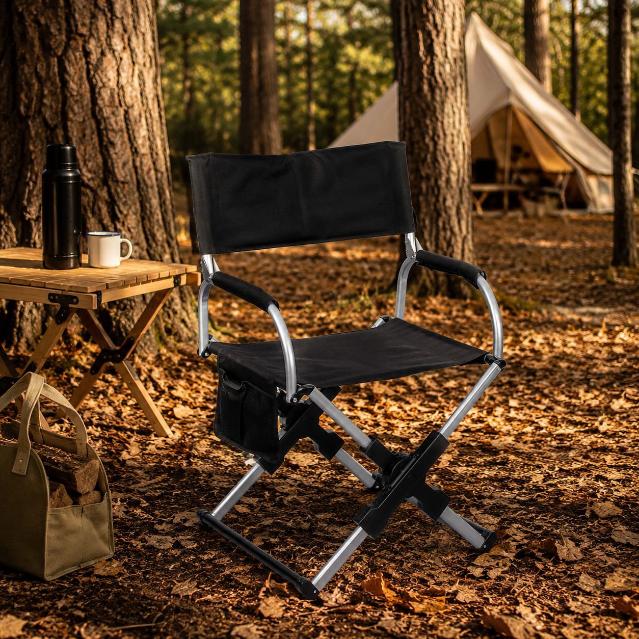 Outdoor camping folding chair, aluminum alloy magician director chair, portable RV folding chair, fi