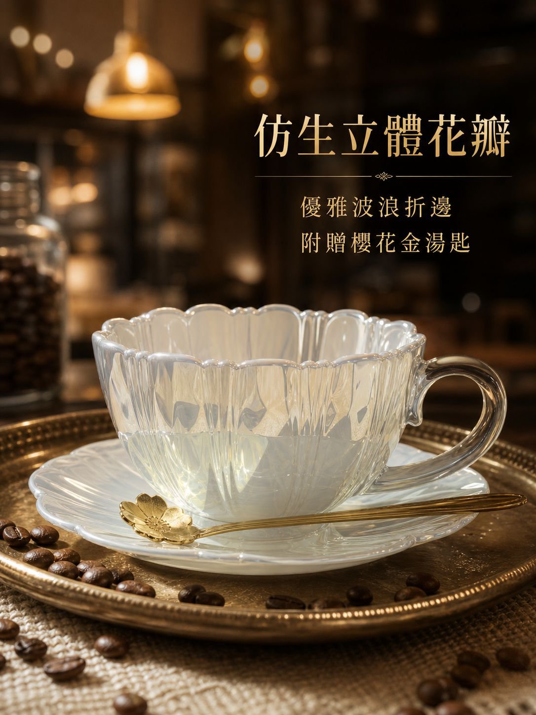 花瓣咖啡杯碟套裝