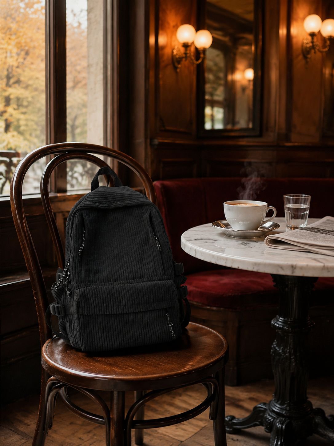 Cord-Rucksack, leicht, stylisch und geräumig.